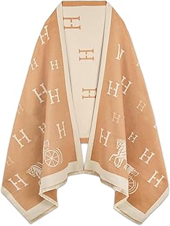 Scarfs for Women Pashmina Silky Shawl Wrap for Evening Dressing Blanket Open Front Poncho Cape