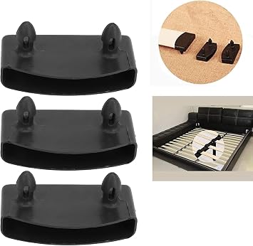 12 Pcs Black Bed Slats Holders, Reusable Plastic Bed Slat Holders, Easy To Install For Single, Double, Queen And King Size Beds Frame