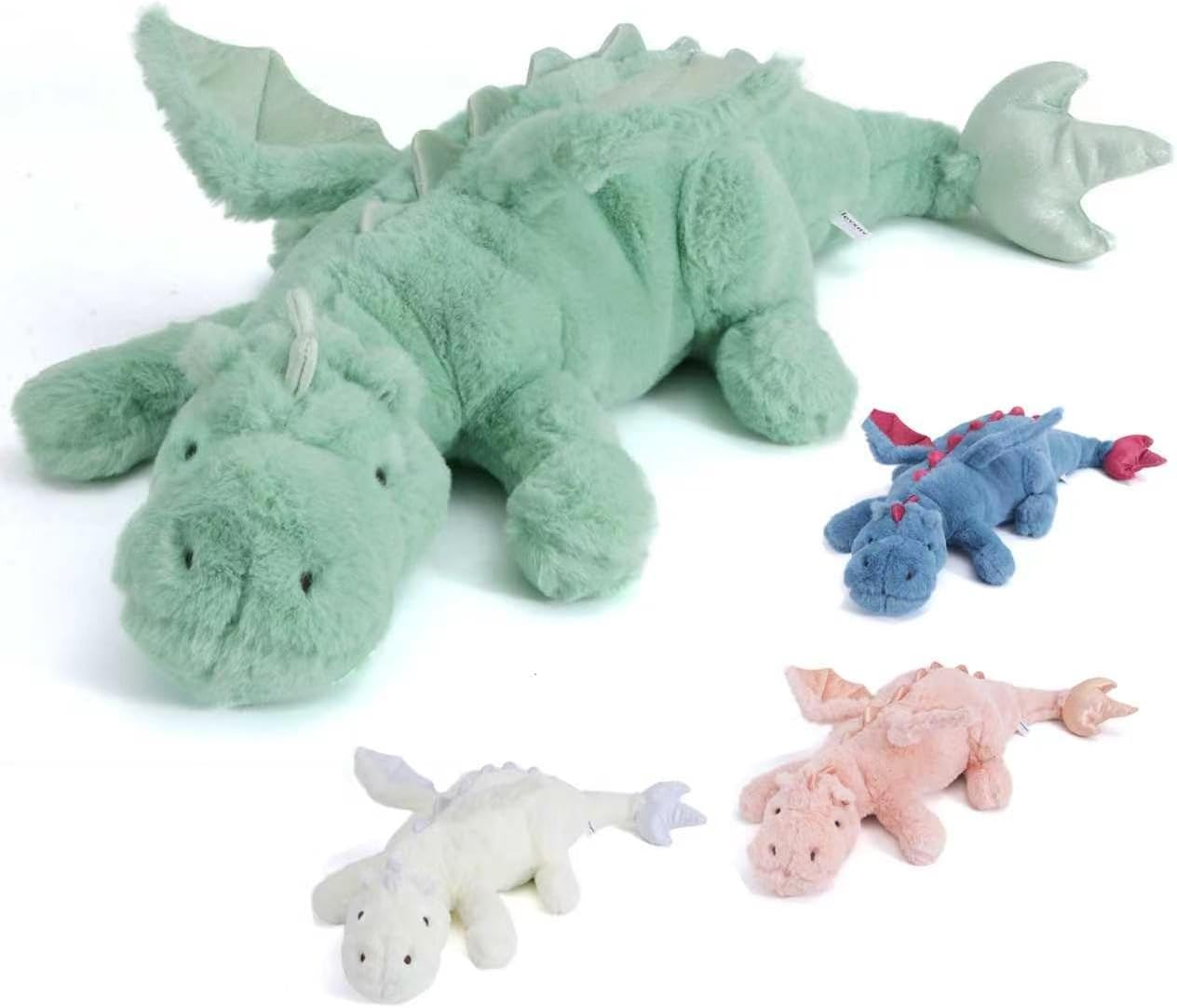Weighted Dragon Stuffed Animal 5 lb, 35.4 Inch Large Dragon Plush Pillow with Glass Beads and Cotton Filling, CPC Tested Weighted Stuffed Animal for Kids and Adults, Bedtime and Gifts
