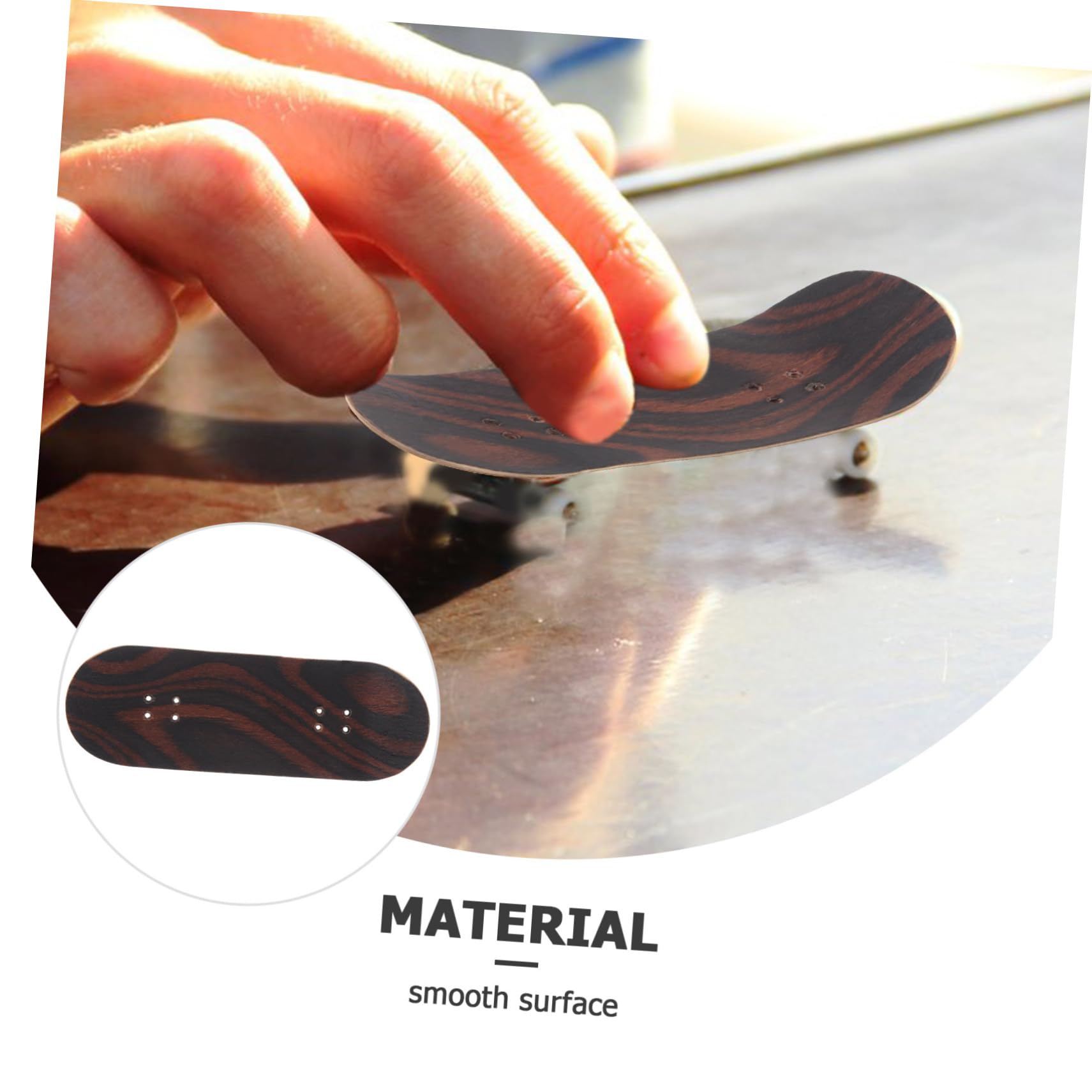 Kisangel Upgrade Your Skateboarding Hobby Maple Wood Deck Fingerskateboard Platform Replacement Deck Smooth Easy to Control