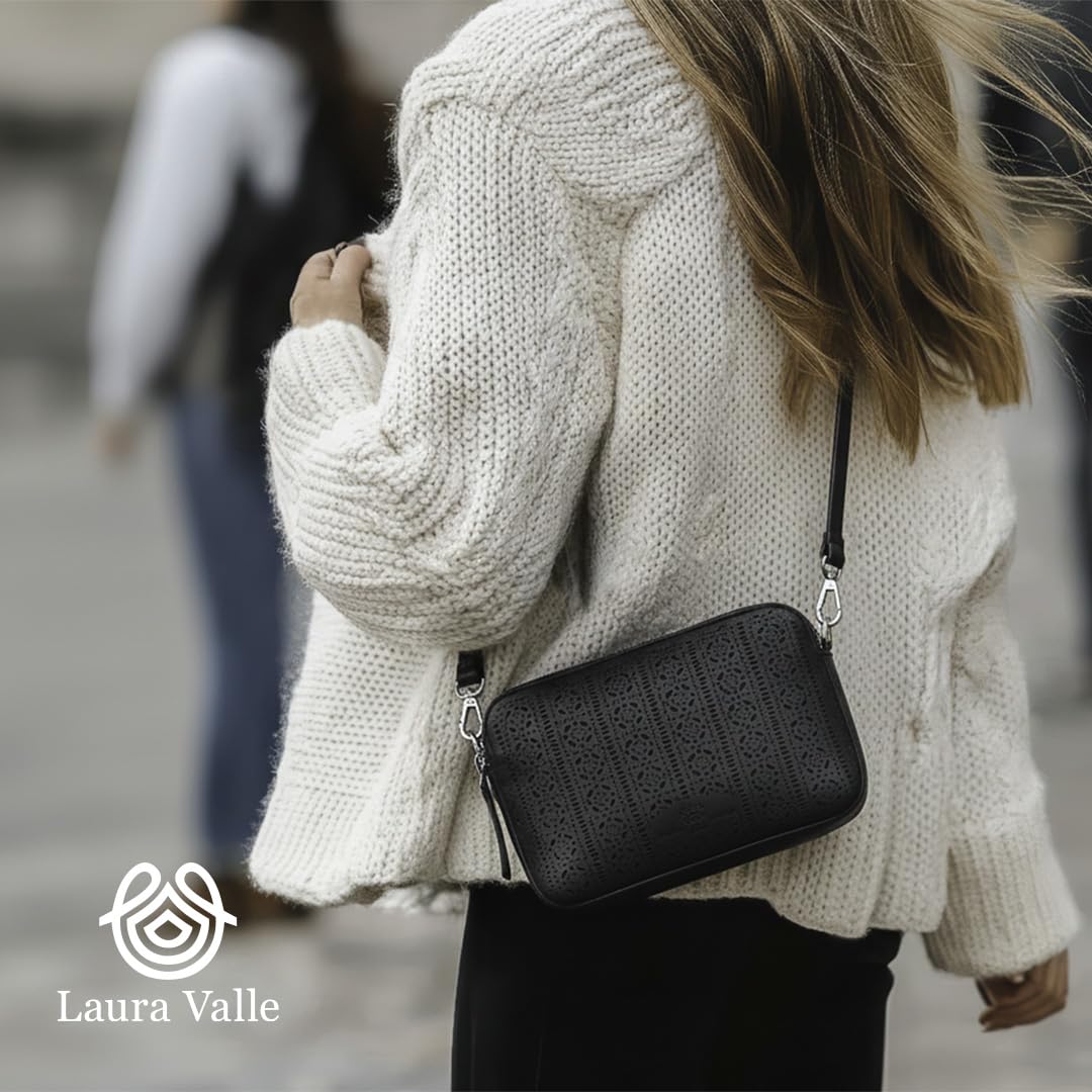 Laura Valle Bandolera Pequeña Mujer Modelo BENEIDA – Bolso Bandolera Mujer De Piel Auténtica Con Diseño Juvenil y Detalles Elegantes Ideal Como Bolso Hombro Para El Día A Día