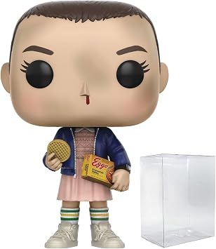 POP TV Stranger Things - Eleven with Eggos Funko Vinyl Figure Bundled with Compatible Box Protector Case, Multicolor, 3.75 inches