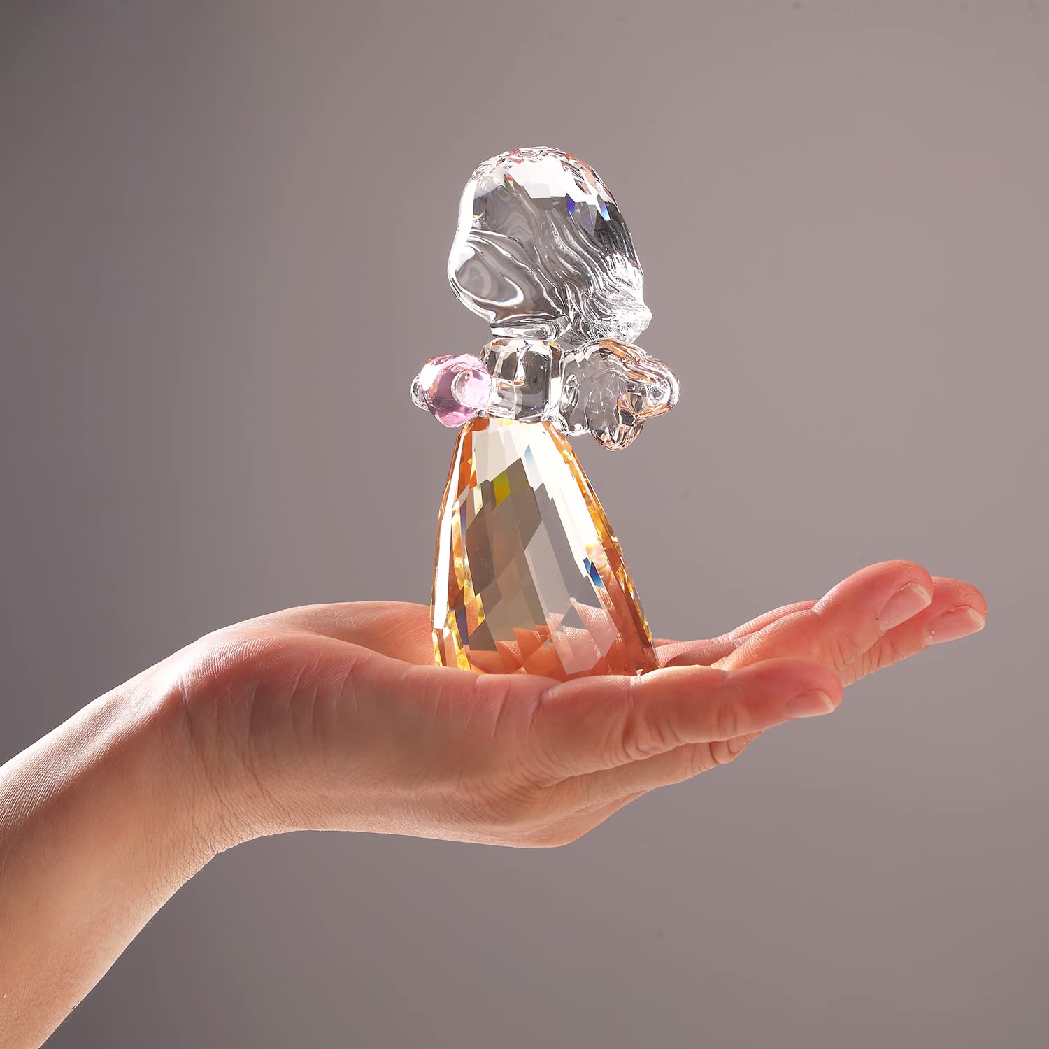 Kristall kleiner Engel Weihnachten Geburtstag Geschenke Cherub Figur Briefbeschwerer Dekor Ornamente Kunst Sammlerstück (blau)
