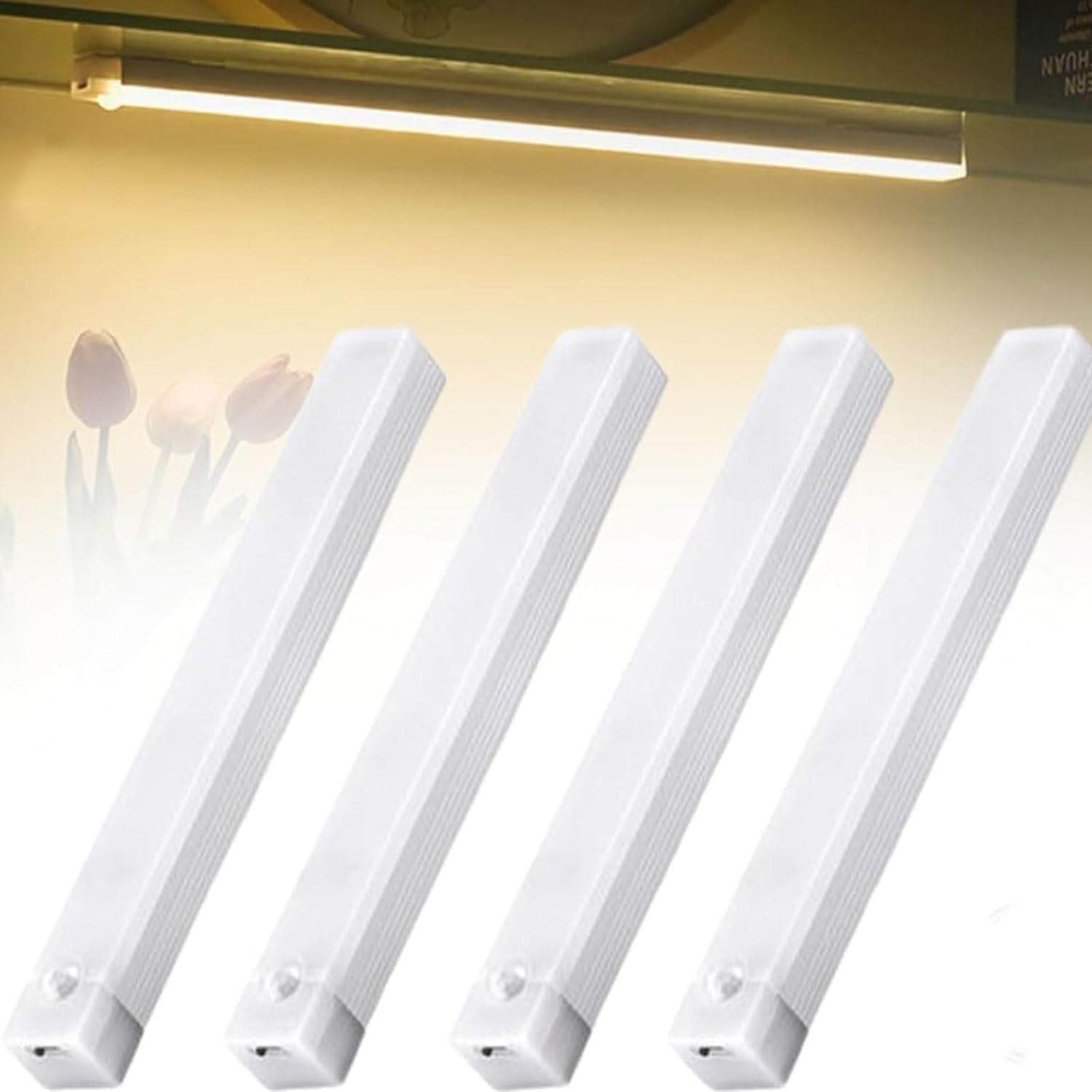 Punch-Free Smart Sensor Magnetic Rechargeable LED Lights, Under Cabinet Lighting, Motion Sensor Light Indoor, Wireless Under-Counter Light Fixtures