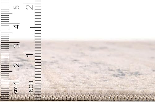 Miniatura 4 de Unique Loom Chateau Collection - Alfombra de área - Hoover (5 pies 1 pulgada redonda, azul oscurobeige)