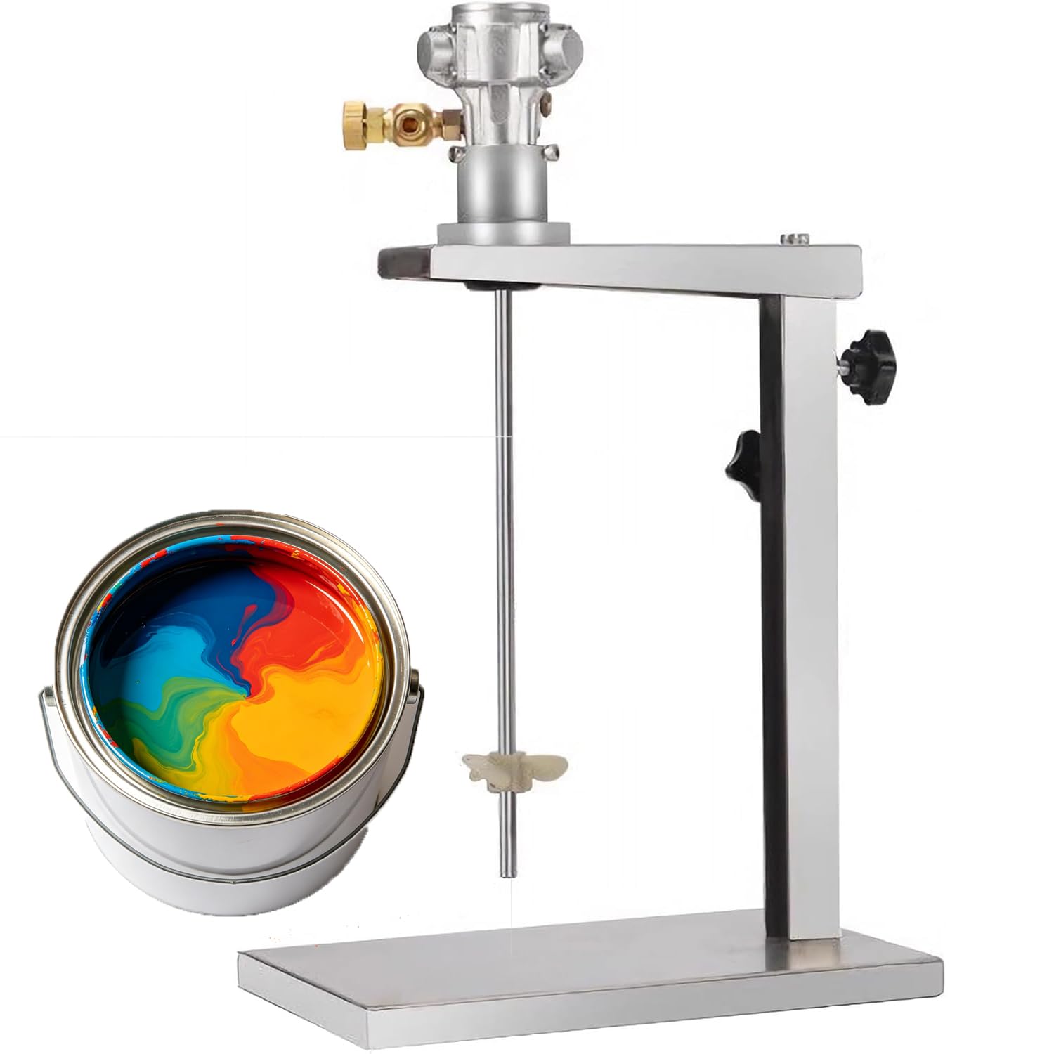 Mavdecll 1 Gallon Pneumatic Paint Mixer, 50-3200 Rpm Air Agitators, Ink Dissolving Stirring Machine, 20cm Lifting Height, for Viscous Liquid Dye Coating Chemicals Mixing