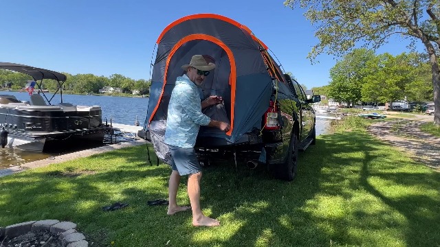 Truck Bed Tent 5.5-6ft: Easy Set Up Umburato Pickup Truck Tents for Camping, Waterproof PU3000mm Canopy for Truck Camper, Portable, Spacious for 2 Person Green : Everything Else