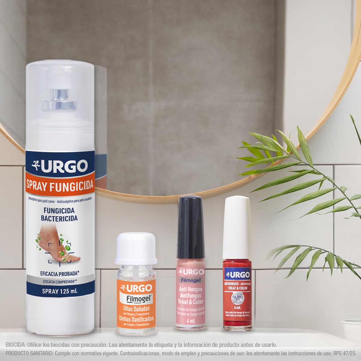 Urgo - Spray fungicida antiséptico - Elimina los hongos y las bacterias del mal olor - Efecto refrescante con mentol - 125 ml (El empaque puede variar)