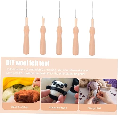 Miniatura 6 de EXCEART 10 piezas de aguja de pinchar hilo 3D herramienta de tejer herramientas de fieltro kits de herramientas de fieltro aguja de fieltro de lana