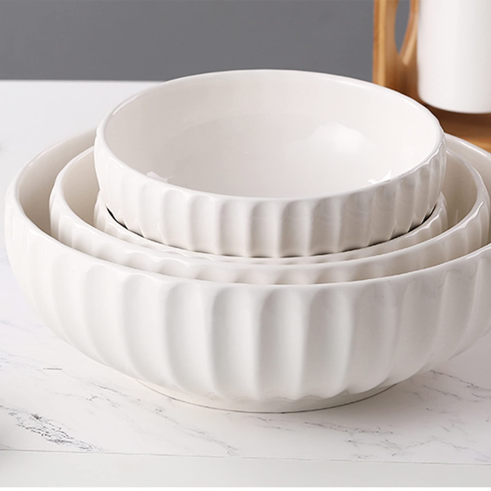 CFWSHJ Miski do sałatek Porcelanowe miski, ceramiczne miski do zupy, duża miska jako miski do ramenu, miski do sałatek, do płatków owsianych, kuchenne miski na zupę (jeden kolor 5000 ml)