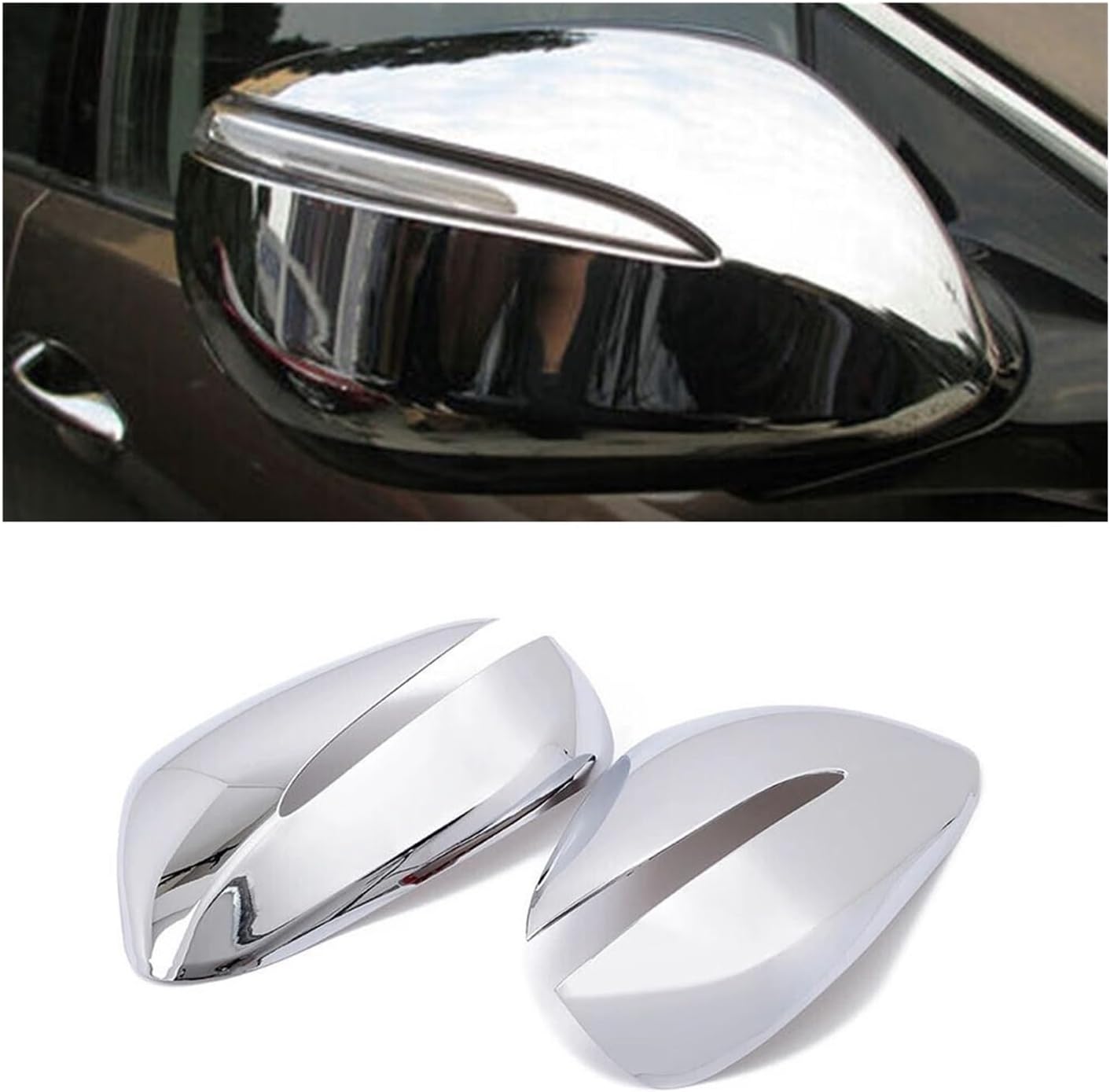 Compatible For Santa Fe IX45 2014-2017 Car Sticker Rearview Side Mirror Cover Wing Cap Exterior Door Rear View Case Housing Trim