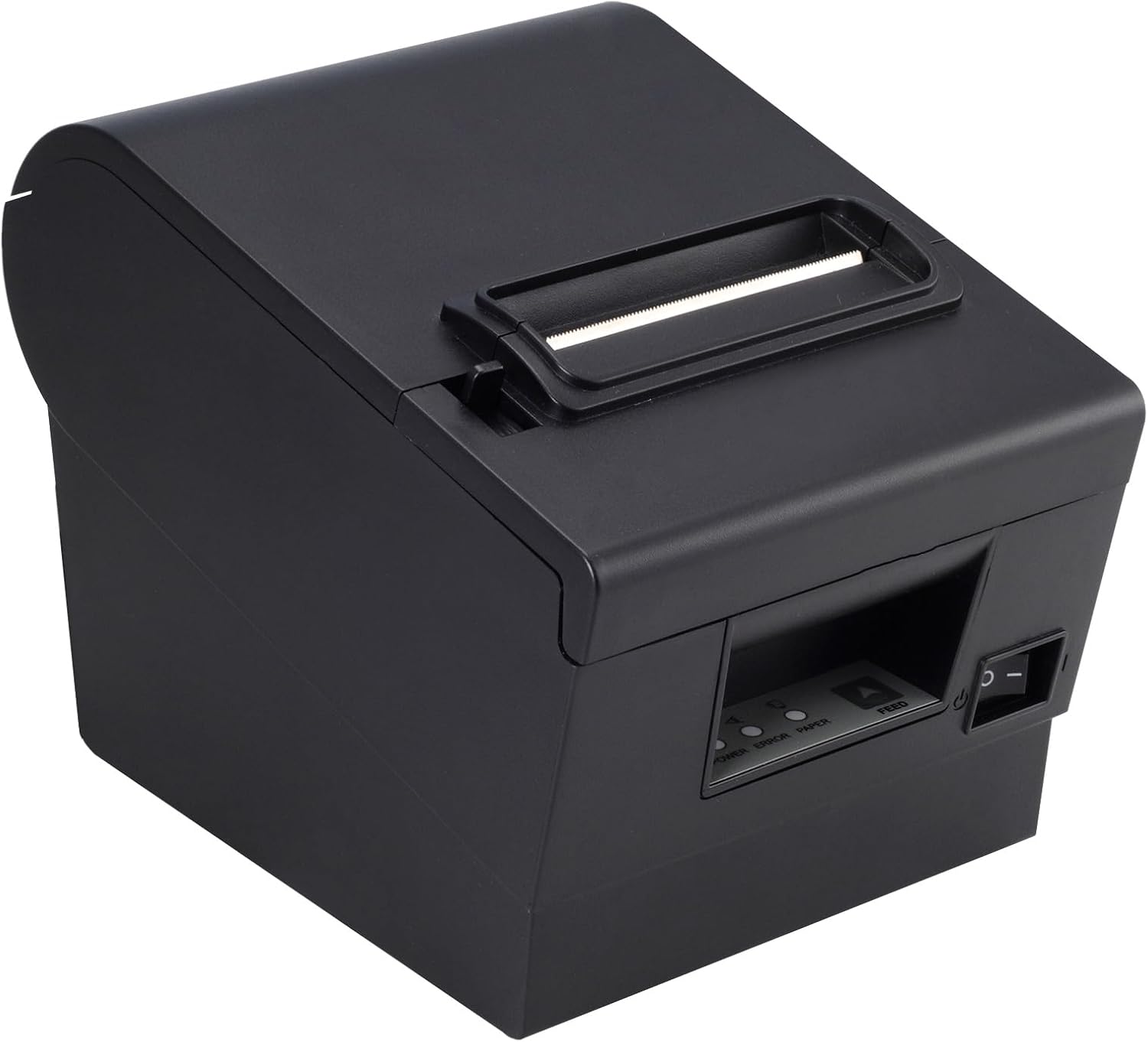 HK SYSTEMS Compact Design 3" 80mm Thermal Receipt Printer, 300mm/sec, USB/Ethernet Interface for Windows/MAC/Linux, ESC/POS Command Support Cash Drawer, Black Color