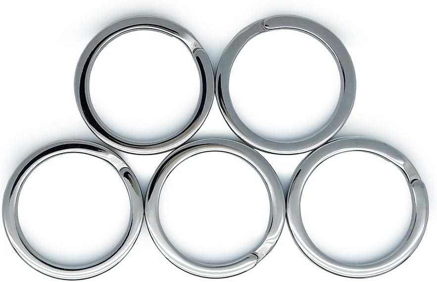 Stainless Steel Diameter 13mm - 32mm Split Key Ring Key Chain Connector, Silver, L