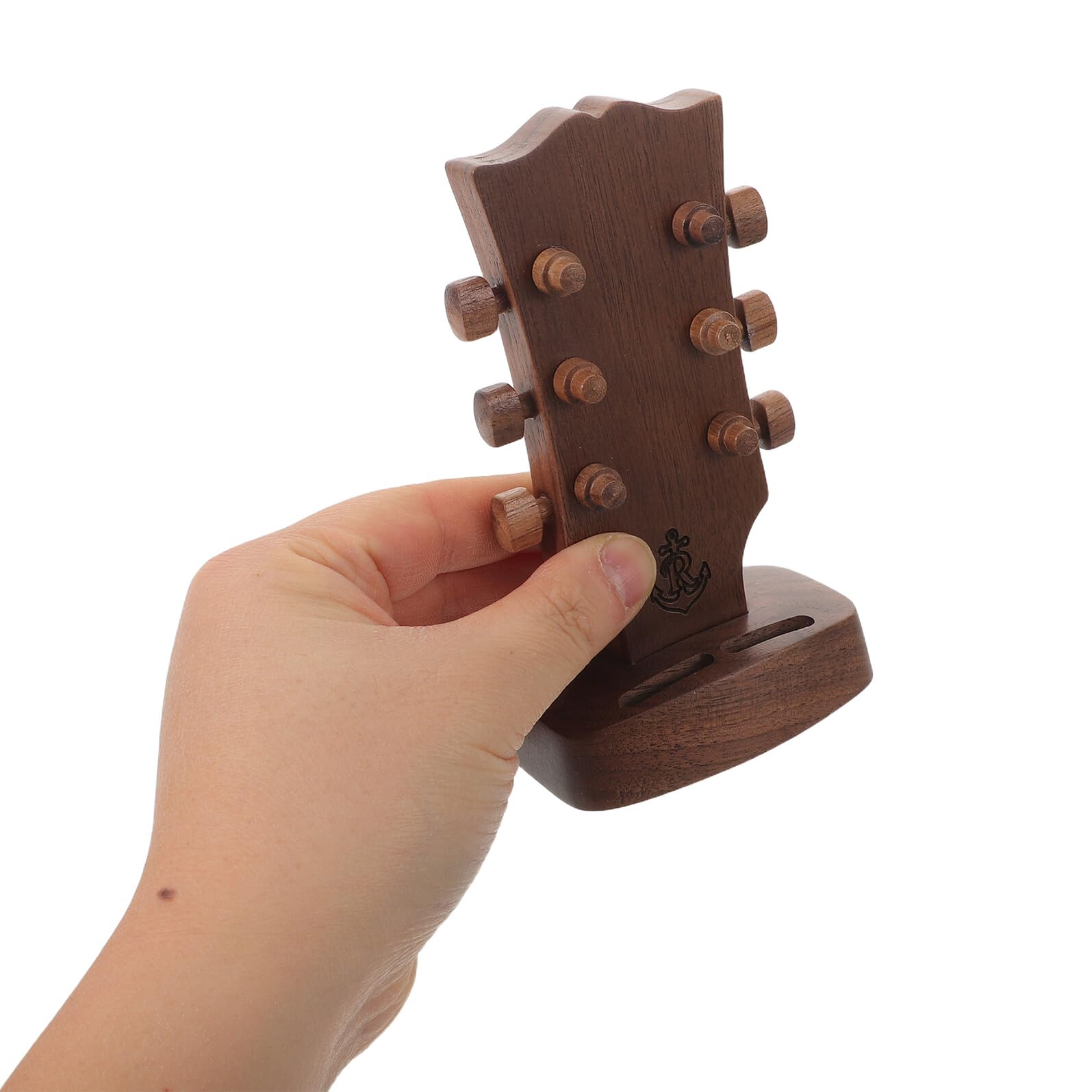 Walnussholz Gitarrenplektrum Halterbox Kompakt 13,6x7,6x5cm Aufbewahrungsbox für Akustik und E-Gitarren Leichter Holz Plektrumhalter für Musiker Unterwegs