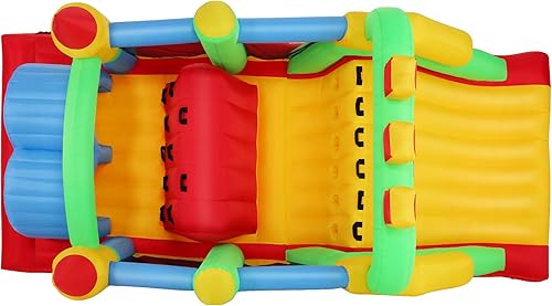 Miniatura 9 de Whubefy Carrera de obstáculos inflable para niños grandes de 3 a 6 y 8 a 12 años con tobogán grande, túneles de gateo de carreras, castillo animoso