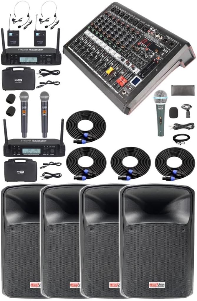 Midex Extreme Paket-2 Mixer Hoparlör Mikrofon Full Ses Sistemi Seti