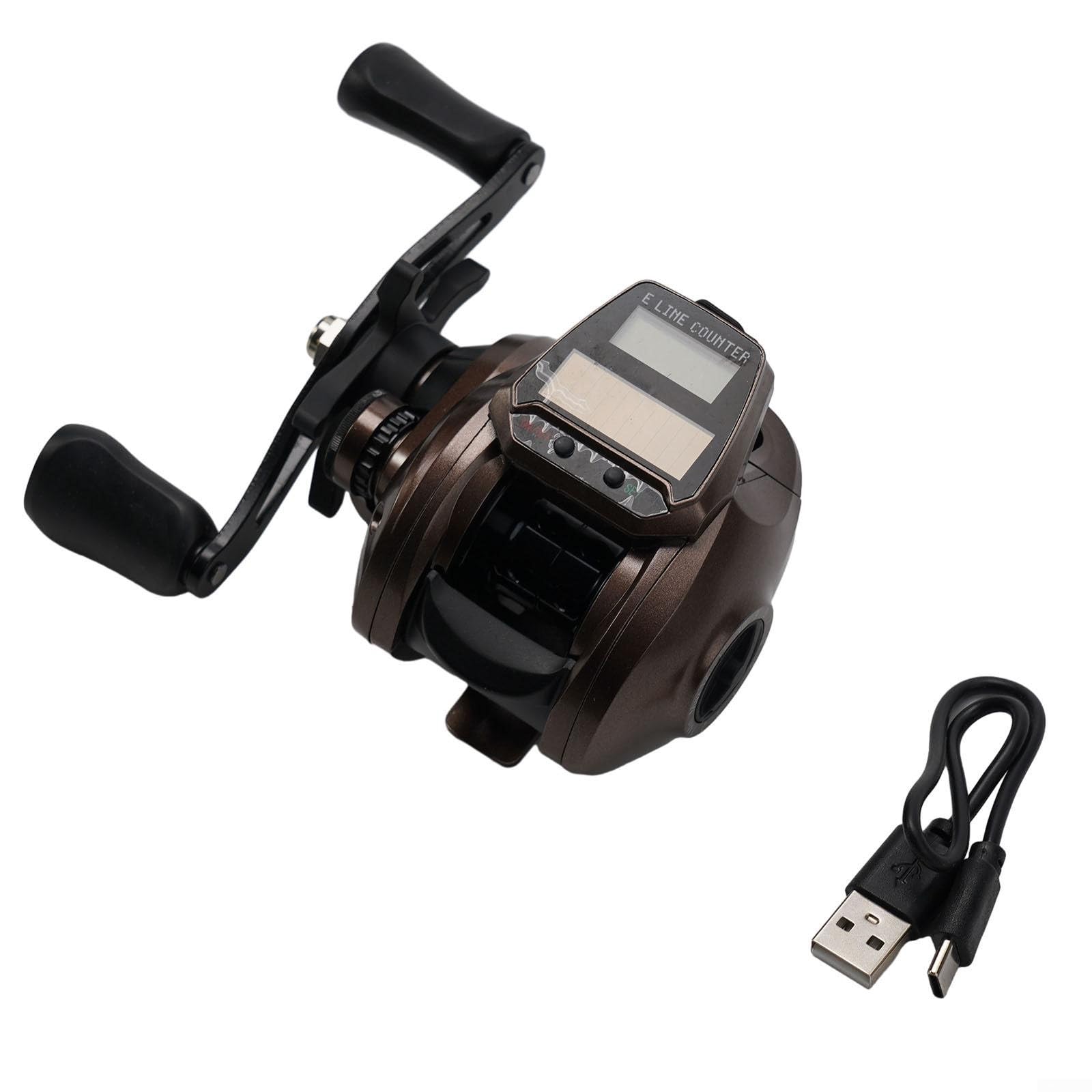 Carrete de pesca eléctrico con cable de carga,Aparejos de pesca con contador de línea,Alarma de mordida para pesca en rafting,Pesca de cebo