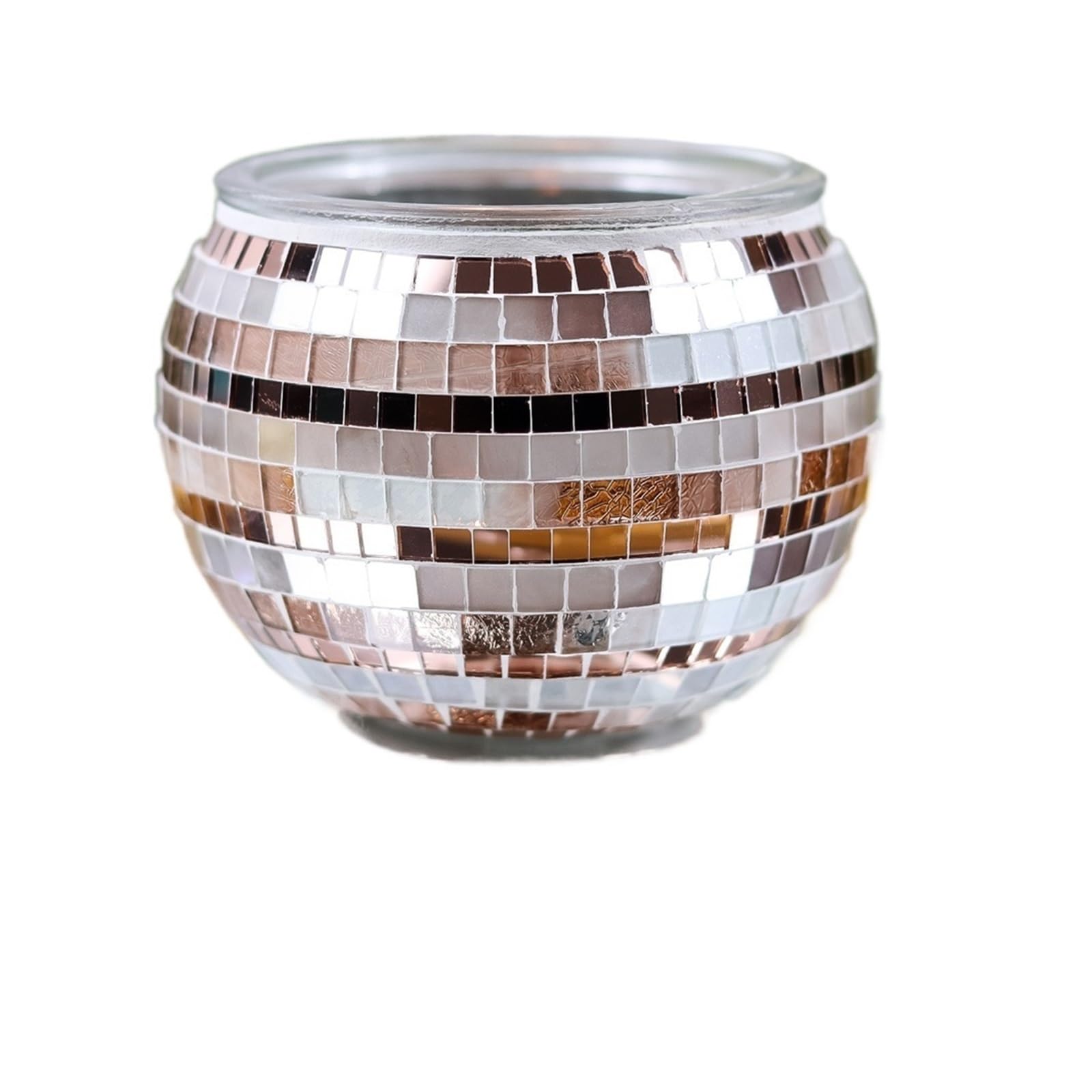 Candle sticks holder candle holders， Snowflake Mosaic Glass Candlestick Holders(Style8)