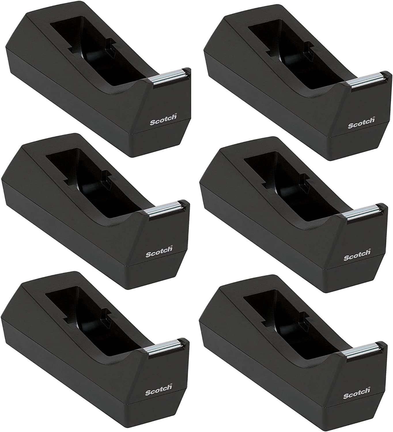 Scotch Desk Tape Dispenser, 1in. Core, Black, 6 Pack Scotch Desk Tape Dispenser, 1in. Core, Black, 6 Pack