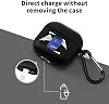 Funda para AirPods 4 2024 con diseño de disparos de tiempo, silicona suave, protectora con llavero, compatible con carga inalámbrica y por cable, luz LED visible, a prueba de rayones y anti-amarillamiento 5