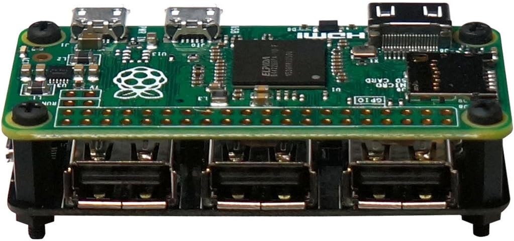 4-Port Stackable USB Hub HAT for Raspberry Pi Zero V1.3 (with Camera Connector) and Pi Zero W /2W (with Bluetooth & WiFi)