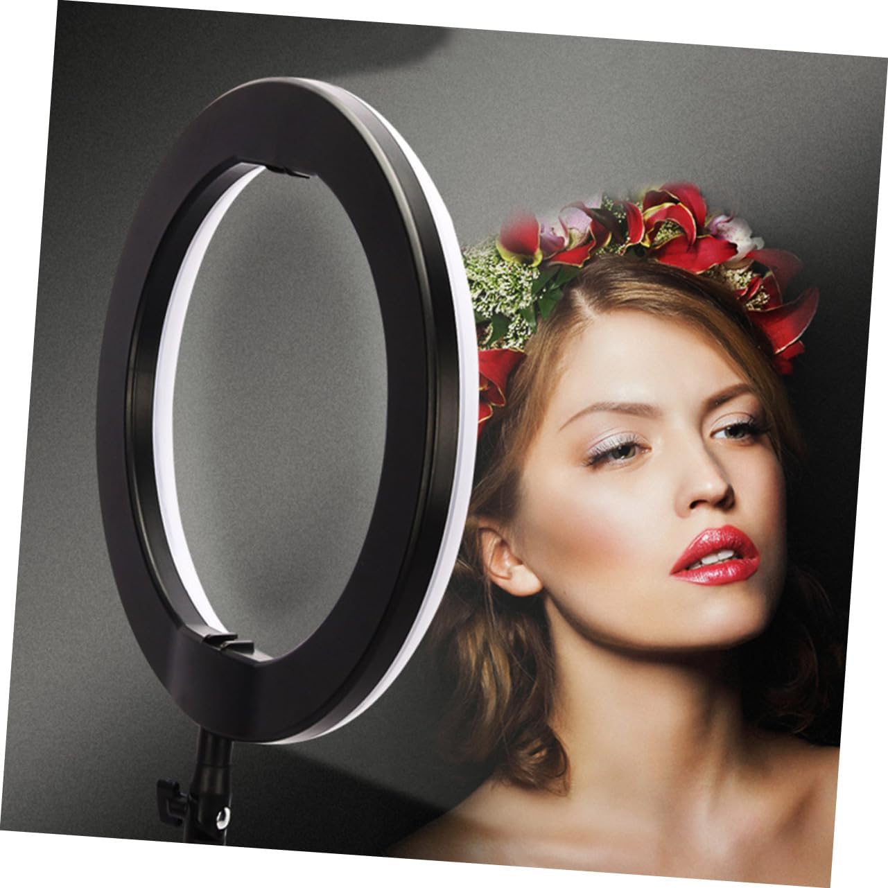 KICHOUSE Portable Led Ring Light Bracket Tripod Ball Head Rotating Dimmable for Photography Video Makeup Home Use