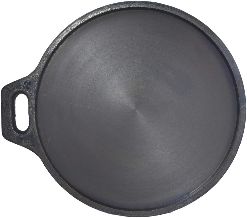 Naksha Induction Base Cast Iron Tawa, 10 Inches, Black