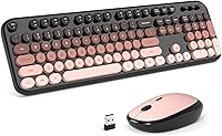 Vista 19 de MOFII Combo de teclado y mouse inalámbricos 2.4 Ghz, no pierden el enlace, estilo retro, teclas redondas, compatible con PC de escritorio y laptop