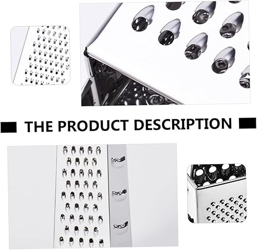 Miniatura 7 de Rallador de caja de acero inoxidable de 4 lados, rallador de cocina multiusos para queso, verduras y papas, para preparación de comidas y cocción