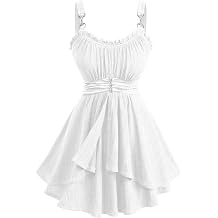 ROSE GAL Women Plus Size Elegant Summer Babydoll Tank Top Ruffles Knot Backless Flowy Plisse Top