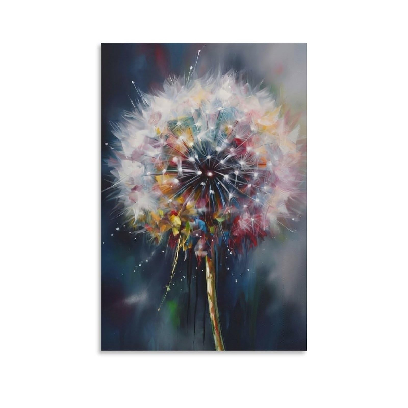 DHBANEIOK Dandelion Art Painting Poster Artwork Canvas Prints Picture Modern Canvas Wall Art Picture Wall Hanging for Bathroom Wall Decor 08x12inch(20x30cm)