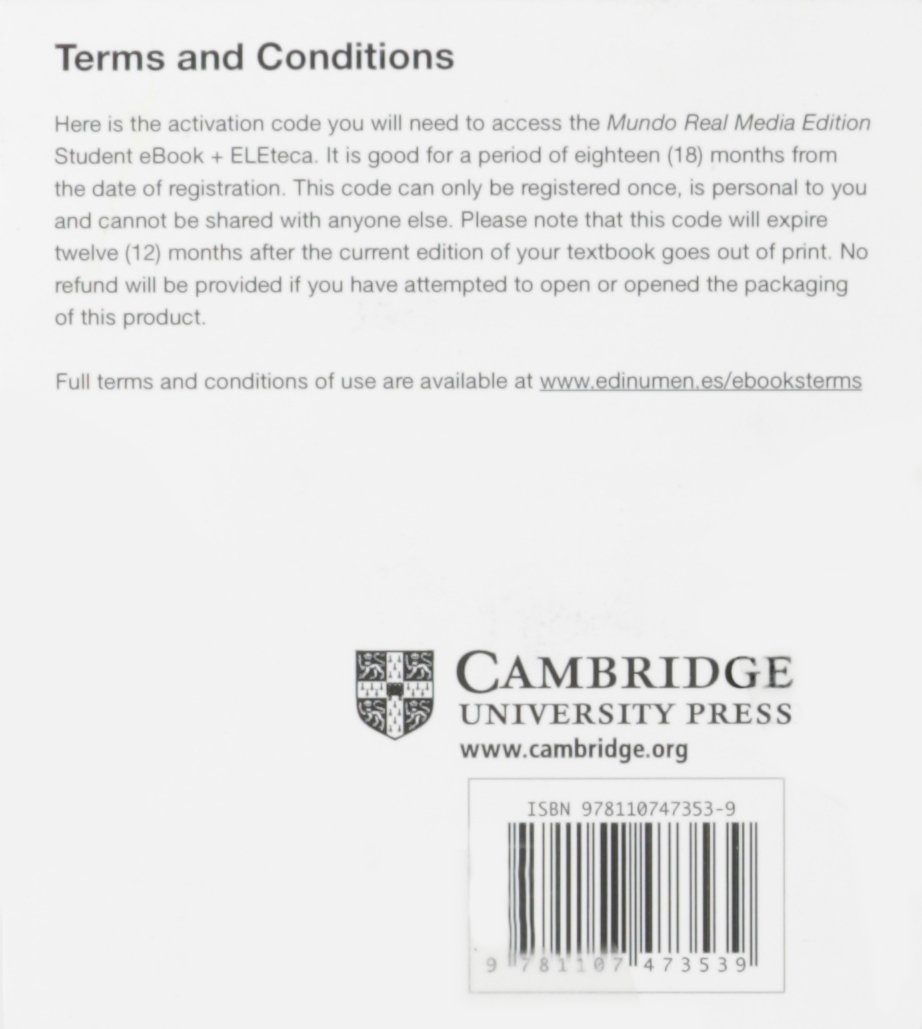 Mundo Real Level 3 Ebook for Student + Eleteca Access Activation Card: Media Edition