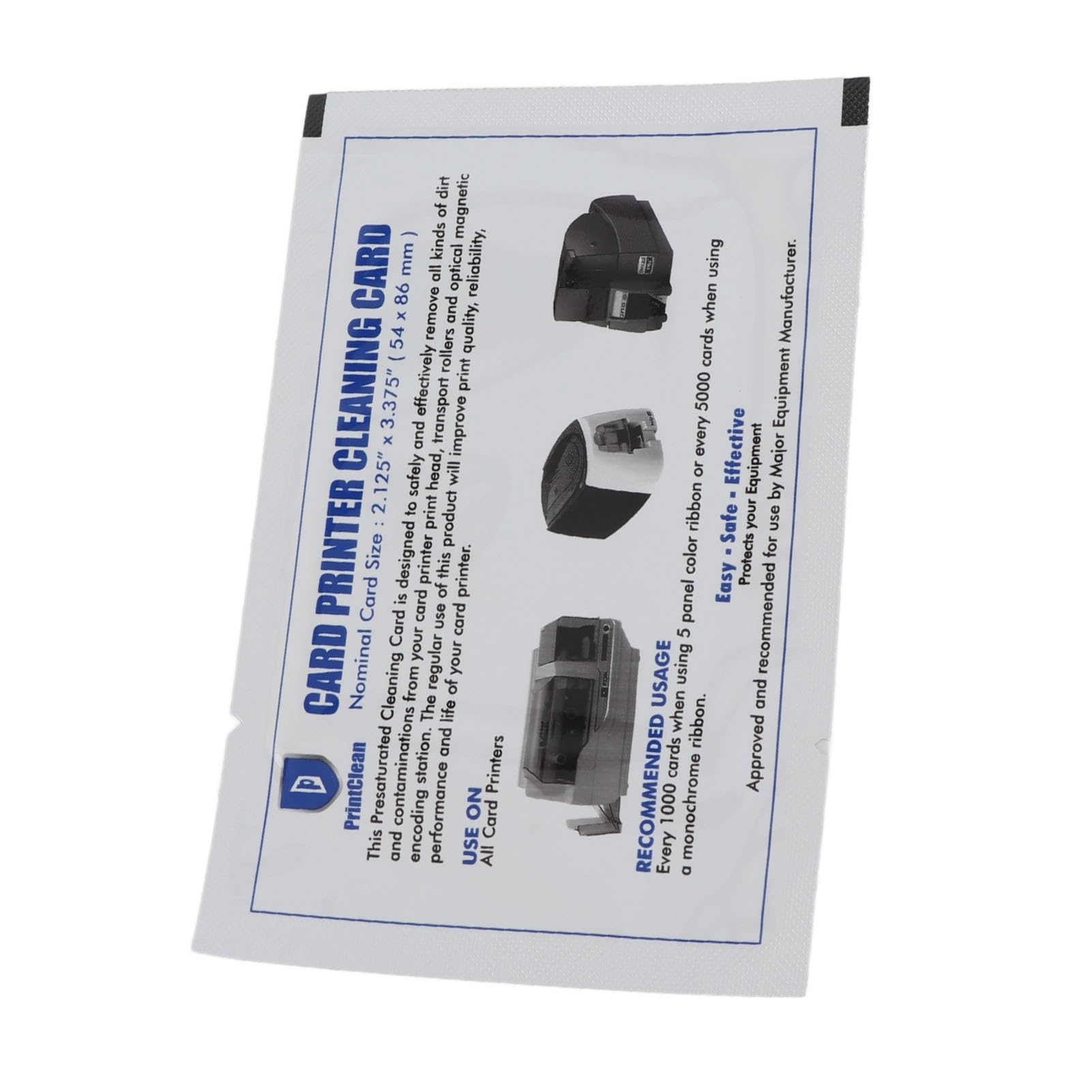 50 pezzi di carta Creed Card Reader Cleaner POS Swipe Terminal Cleaning Sches per stampanti per macchine per macchine Pvc Pulp Wood Pulp Paper 54x86mm
