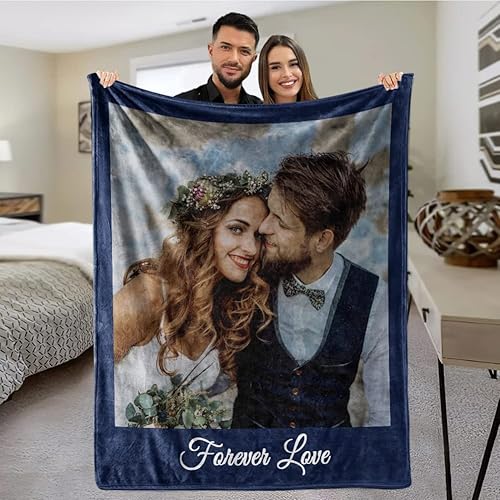 MeMoShe Mantas personalizadas con fotos, regalos personalizados para parejas, manta con imagen personalizada con texto en inglés "I Love You", disponible en Yaxa Venezuela