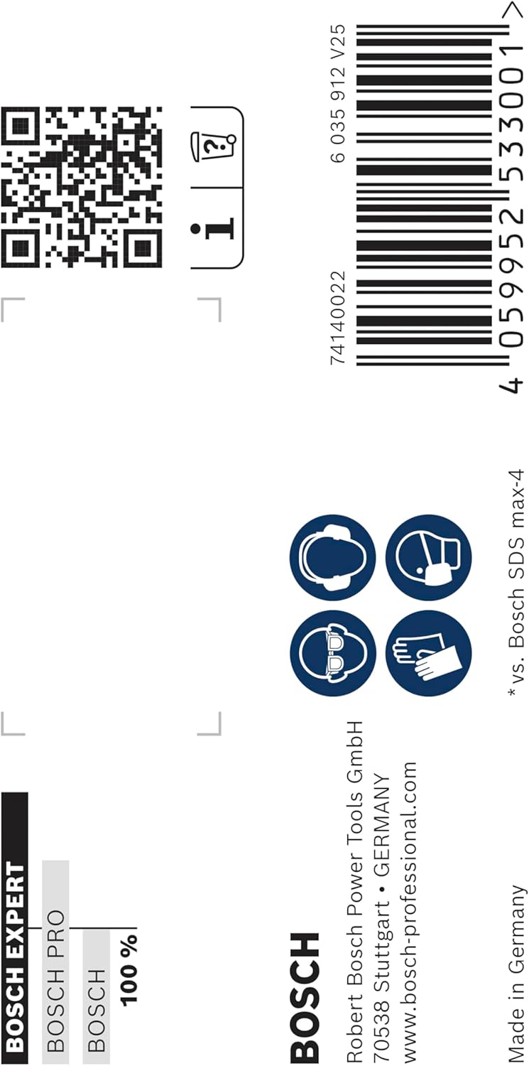 Bosch 1 x Expert SDS max-8X hammer drill bit (for soft stone, hard stone, diameter 19.00 mm, professional hammer drill)