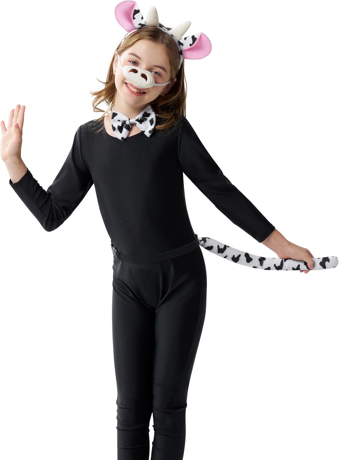 Spooktacular Creations Halloween Gray Mouse Donkey Cow Costume Set Animal Ears Headband Tail Costume Accessory for Kids Adult - Image 3