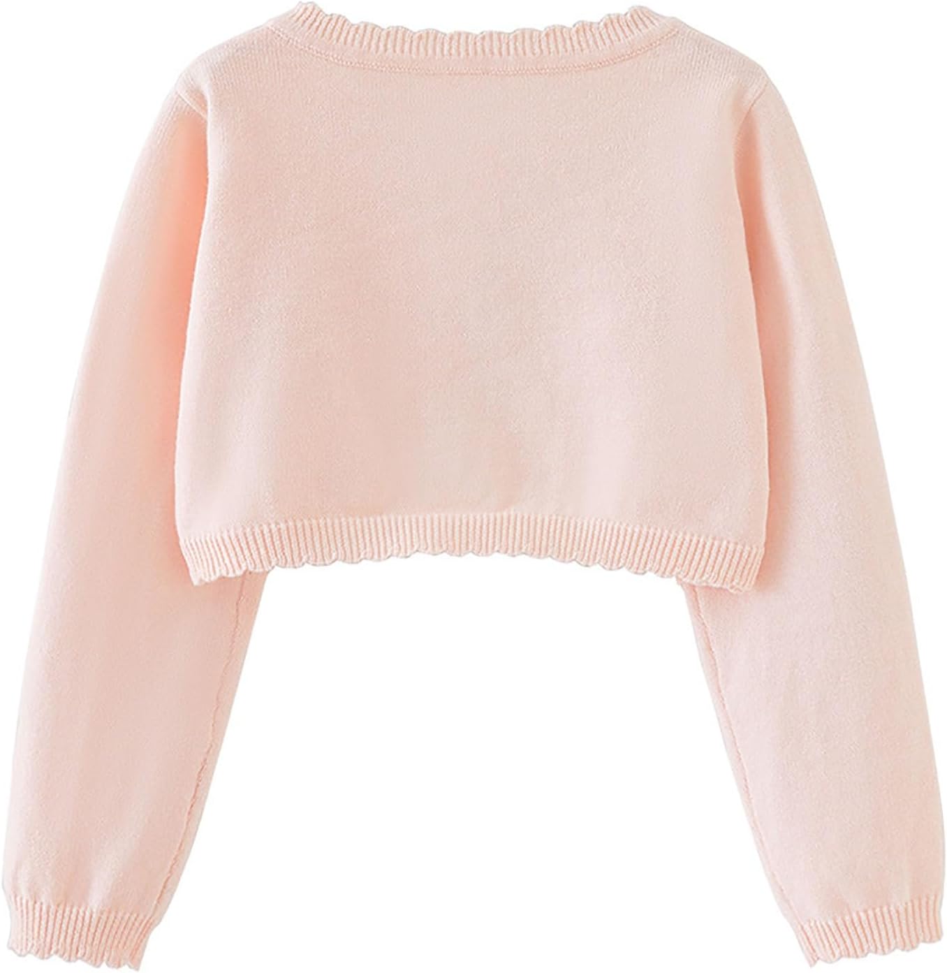 Girls' Cardigan with Button Long Sleeve Shrug Sweaters Cropped Uniforms Kids Loose Knit Sweater Outerwear
