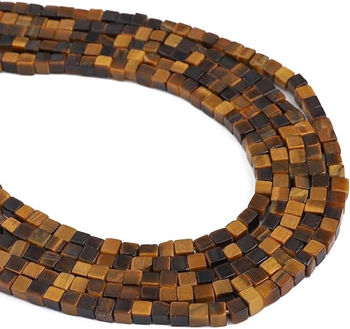 Miniatura 7 de BEADIA Cuentas espaciadoras de cubo de unakita natural de 0.157 in, cuentas de piedra cuadradas sueltas para hacer joyas, 15.0 inhebra