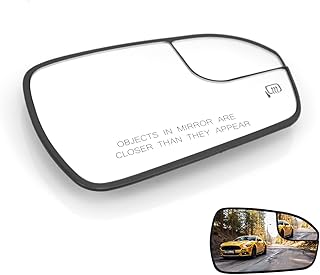 Power Heated Mirror Glass Passenger Right Side Compatible with 2013-2020 Ford Fusion, Right Pass Heated Convex Mirror Glass with Rear Holder Replace # DS7Z17K707B
