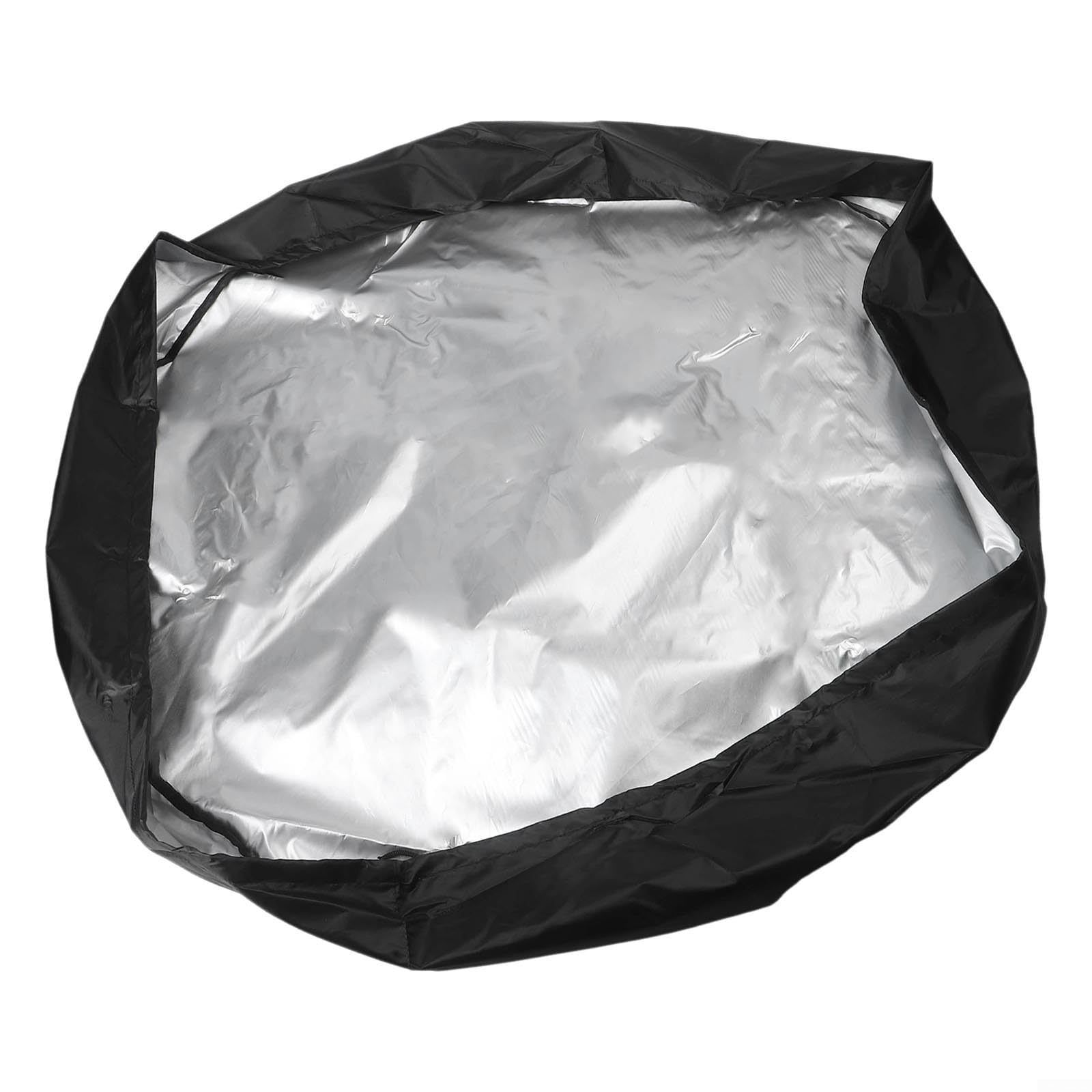 Ice Bath Cover for Cold Plunge Tubs, Round Outdoor Weatherproof Lid with Elastic Fit, Debris Guard and Insulated Shield for 32in 36.6in Chill Buckets(420D S)