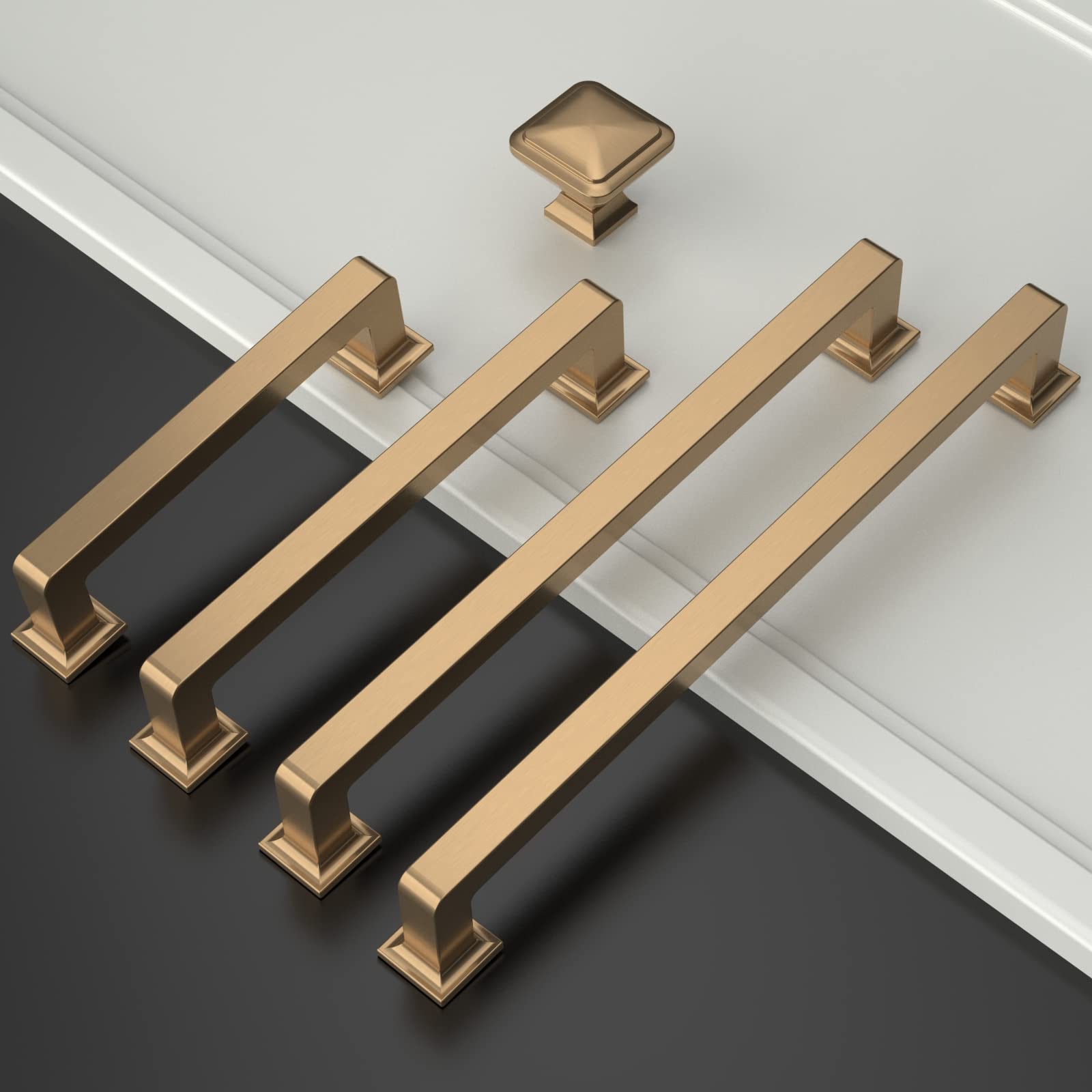 Amerdeco 6 Pieza Tiradores Cocina 128mm Tiradores Armarios Dorado Champagne Tirador Puerta Tiradores Cajones de Aleación de zinc Muebles Tirador UK0019