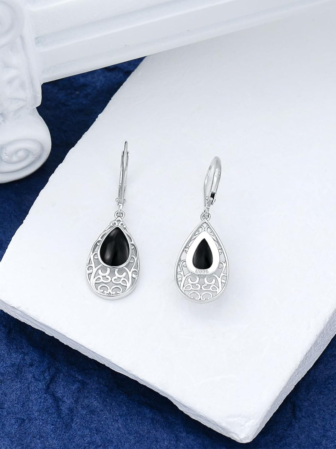 Teardrop Earrings for Women Celtic Filigree Drop Earrings Sterling Silver Leverback Earrings Jewelry Christmas Gifts for Women Her - Image 3