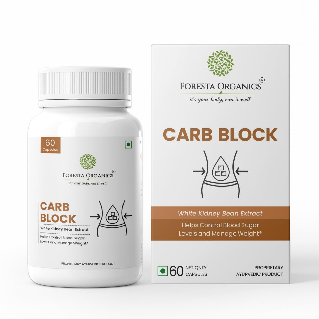 Foresta Organics Carb Block | Carbohydrate Blocker - White Kidney Bean Extract Effective For Weight, Fat Loss Supplement - 60 Capsules (B08CCYJLBJ) Amazon Price History, Amazon Price Tracker
