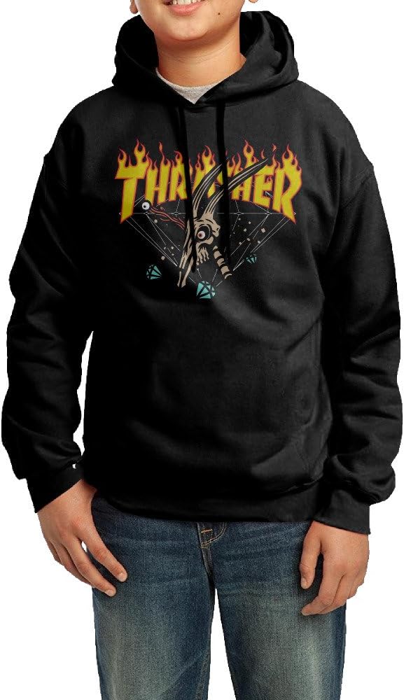 QQLIAN Kids/Youth Hoodie Sweatshirts Thrasher Flame Magazine Logo