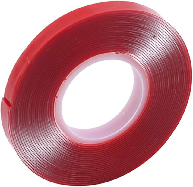 Daylyric Double Sided Crafting Mounting Red Liner Tape Crystal Clear, Super Sticky Acrylic Adhesive, Acid Free,6Mm
