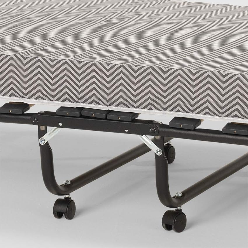 Produce Shop Brandina Letto Pieghevole con doghe e Materasso 80x180cm in Microfibra Apollo - Verde