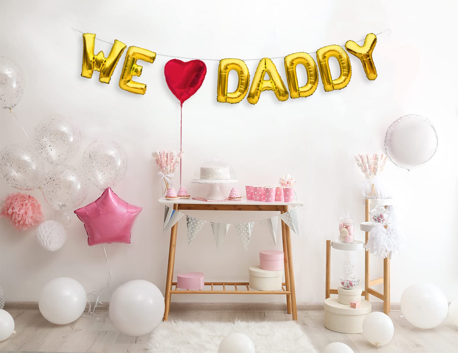 16 Inch Silver Happy Fathers Day Foil Balloons - I Love Dad, Best Dad Ever Gold Lettering (Set Of 16) 3 thumbnail image