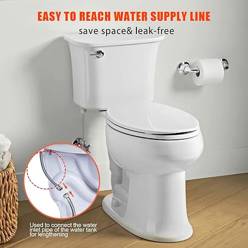 Miniatura 2 de OhanaWe Extensión de manguera de suministro de inodoro de 8 pulgadas macho 78 a hembra 78 conector a tanque de inodoro compatible con lavaplatos de