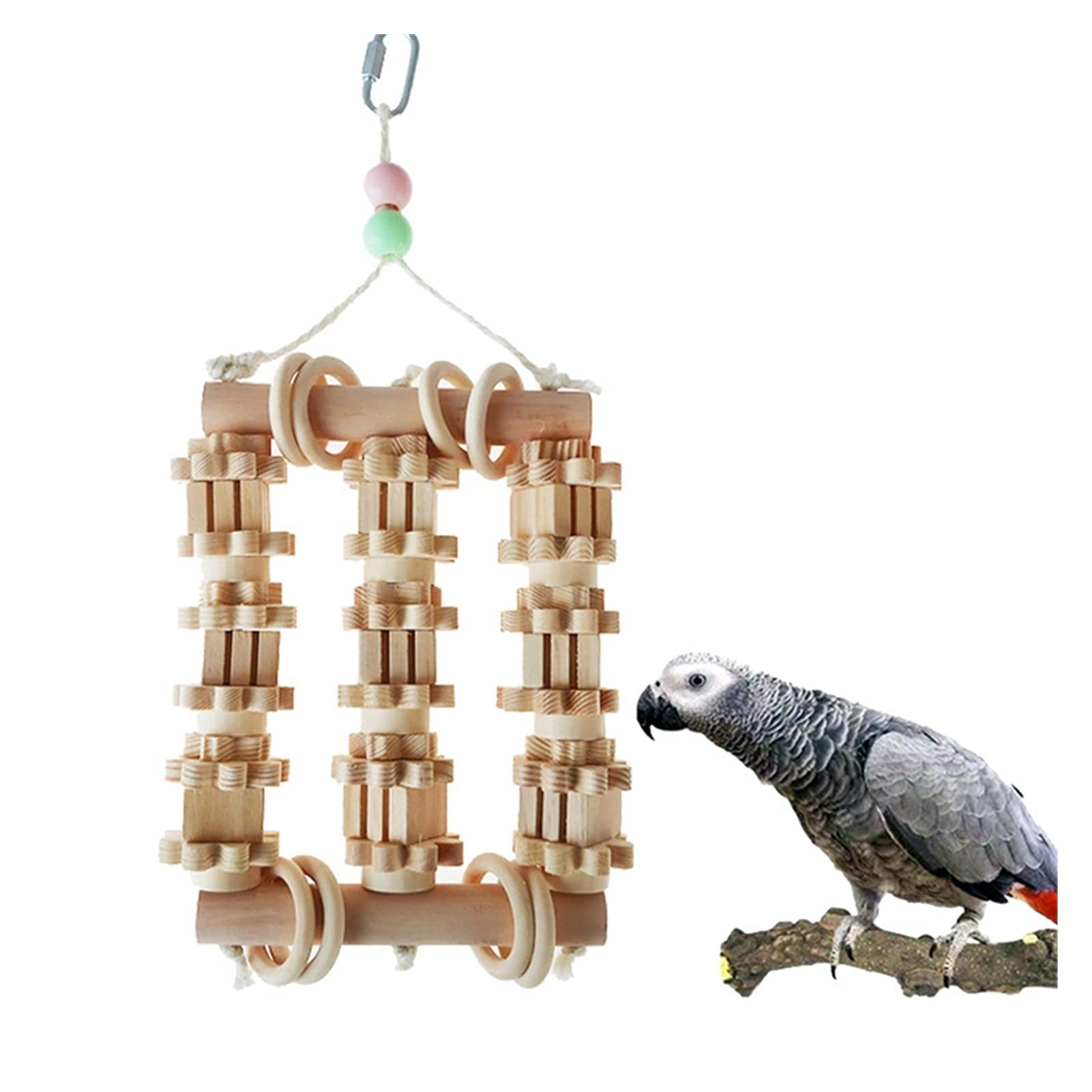 Vogelspielzeug Vogel Papageispielzeug Natürliche Holz Kaukau Biss Spielzeug Hängende Beweise Vogel Käfig Spielzeug Käfig Swing Steigung Kauen Spielzeug Papagei Zubehör