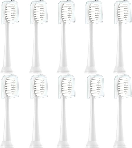 Cabezales de repuesto para cepillos de dientes, paquete de 10 unidades compatibles con cepillo de dientes eléctrico TAO Clean, color blanco